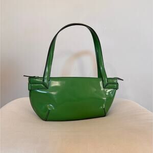 DKNY Y2K Green Leather Shoulder Bag